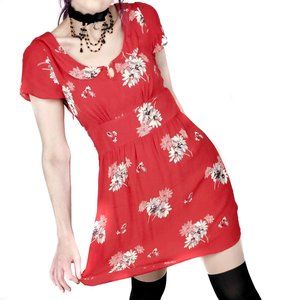 AE | peterpan collar red floral dress | 8